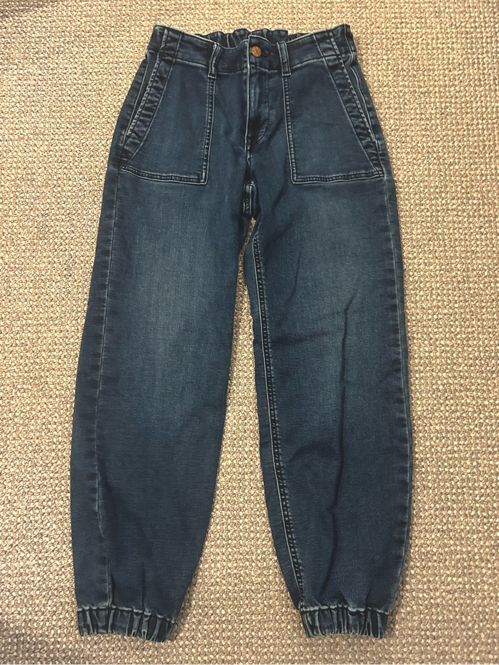 LIKE NEW Sz 25 J.Crew Utility Jogger Jean Stretch Denim Balloon Harem Pants Blue